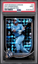 2025 BOWMAN CHROME BLACK GEOMETRIC #23 SALVADOR PEREZ 01/10 PSA 9