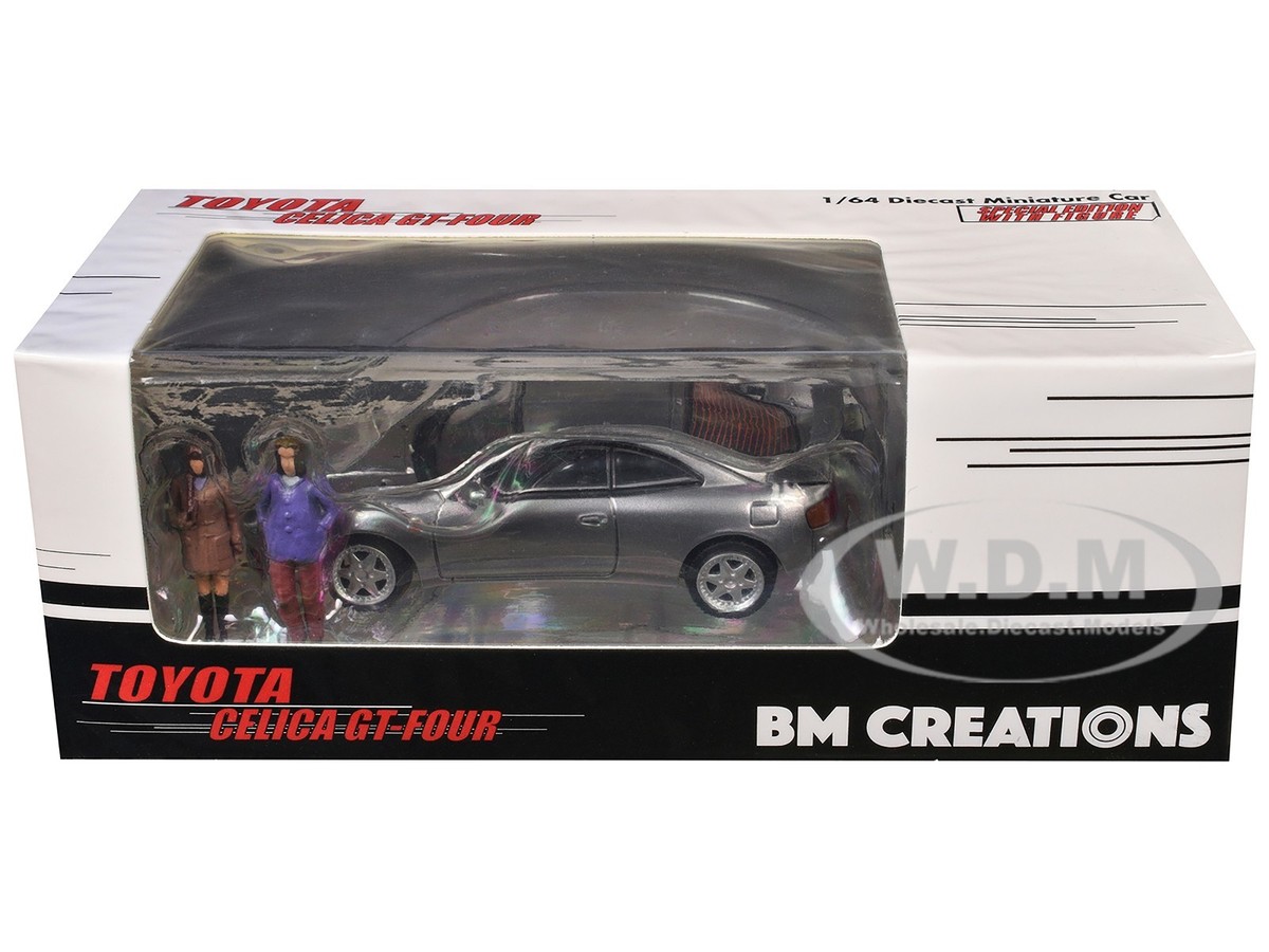 TOYOTA CELICA GT-FOUR RHD ID SILVER W/FIGURES 1/64 BY BM CREATIONS