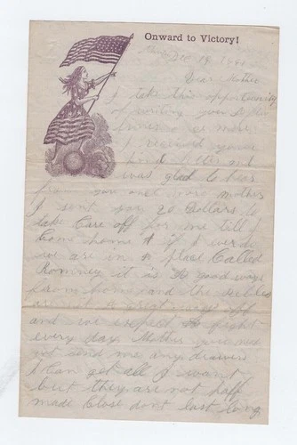 CIVIL WAR LETTER - 7th Ohio Infantry - Expects to Fight Rebels in Romney West VA