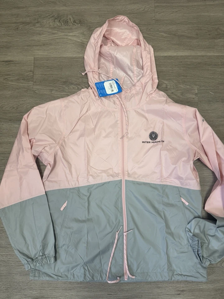 Cortavientos para mujer Columbia rosa/gris Inter Miami CF Flash Forward Team nueva con etiquetas XL Foto 2 de 4