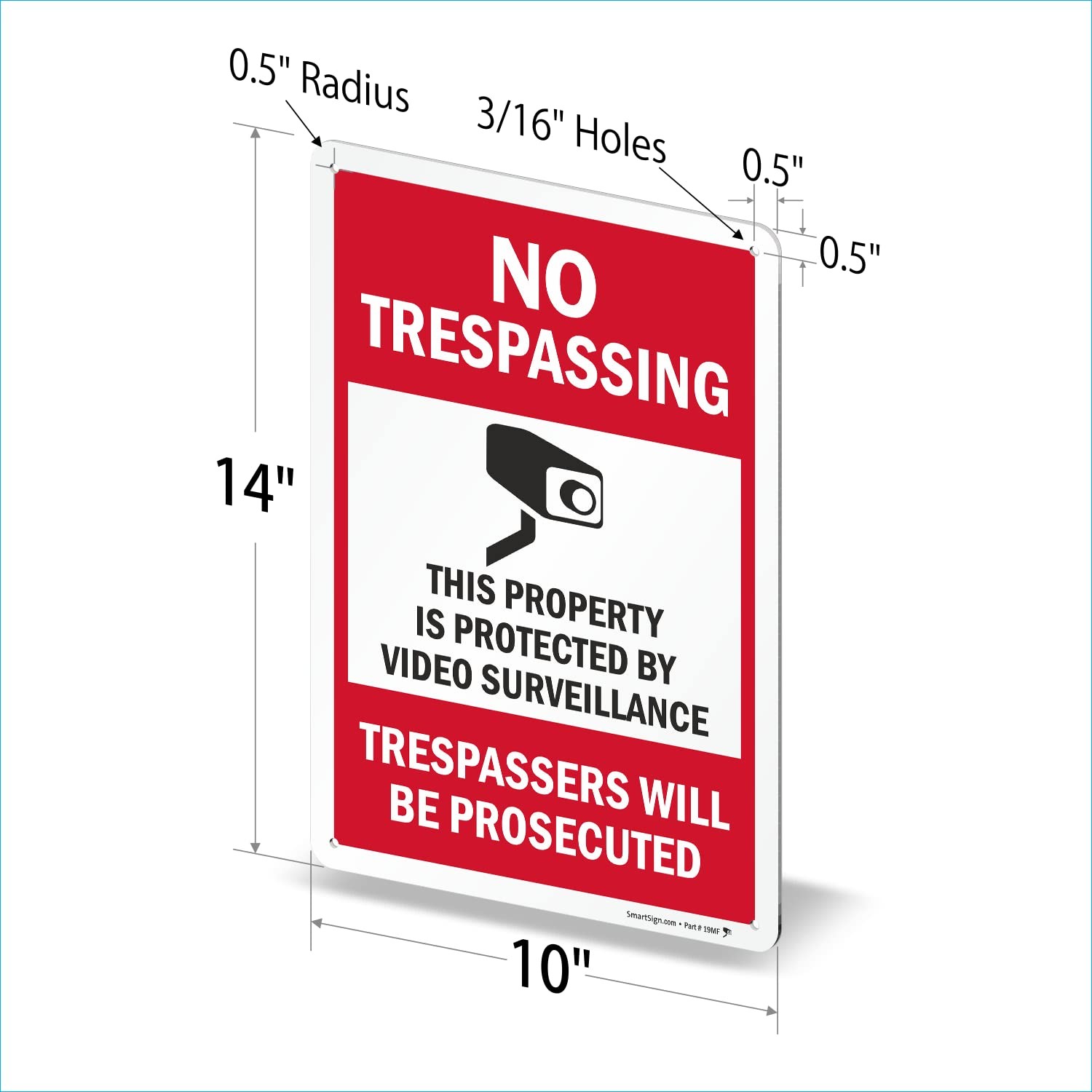 "No Trespassing - This Property is Protected by Video Surveillance" Sign | 10...