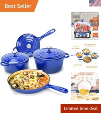Easy-Clean 7-Piece Cast Iron Cookware Set - Perfect for Every Culinary Adventure