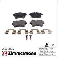 Zimmermann Bremsbelagsatz, Scheibenbremse 24077.190.4 FüR MERCEDES-BENZ