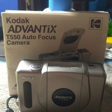 Kodak Advantix T550 APS Auto Focus Camera Silver Built-in Flash Date Imprint