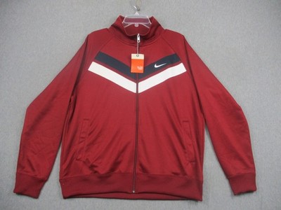Nike Jacket Mens XL Red Retro Track Full Zip Athletic Warmup 532919-677