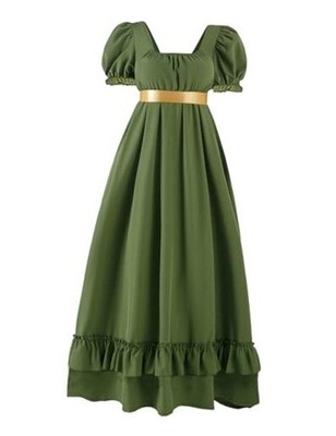 green emerald velvet dress Emerald Green Bridgerton Inspired Regency Dress Women main image 1