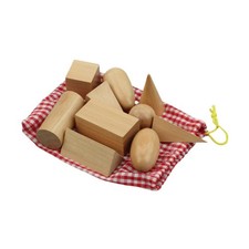 10x Geometric Solids Wooden Shapes Math Manipulatives Educational Learning Toy