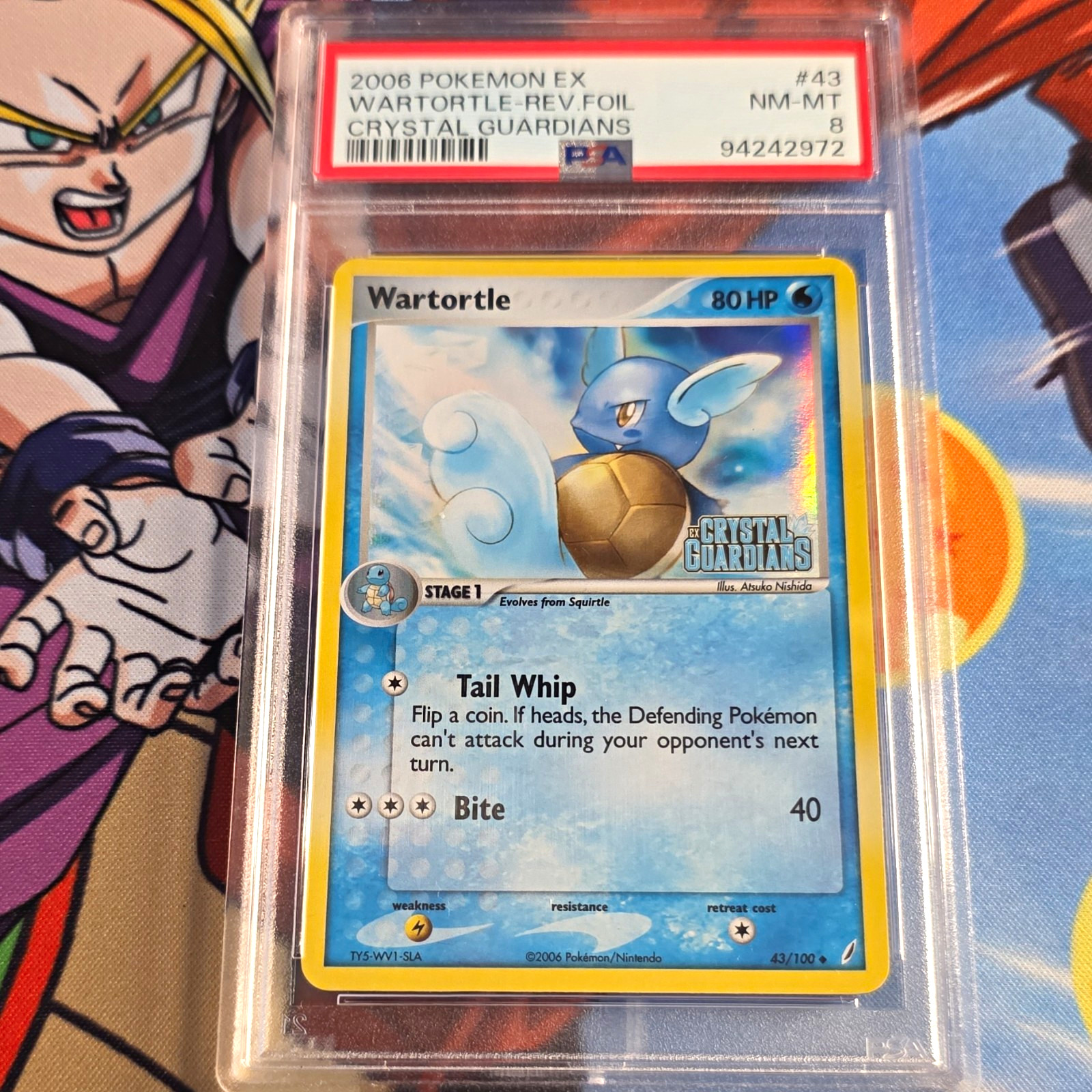 The Pokémon Company EX Crystal Guardians Wartortle 43/100 Reverse Holo PSA 8