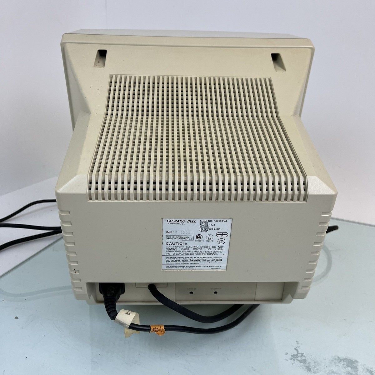 Vintage Packard Bell PB8539VG Color CRT Monitor Untested Turns On
