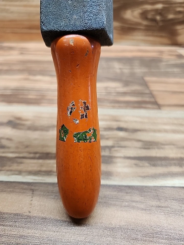 Cuchillo Piedra Afilar Vintage Marca Carborundum Nº 57 Mango Madera Naranja Foto 2 de 4