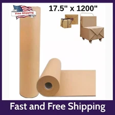 17.5" x 1200'' Brown Kraft Paper 50 lb Basis Thick Roll Packaging Shipping NEW**