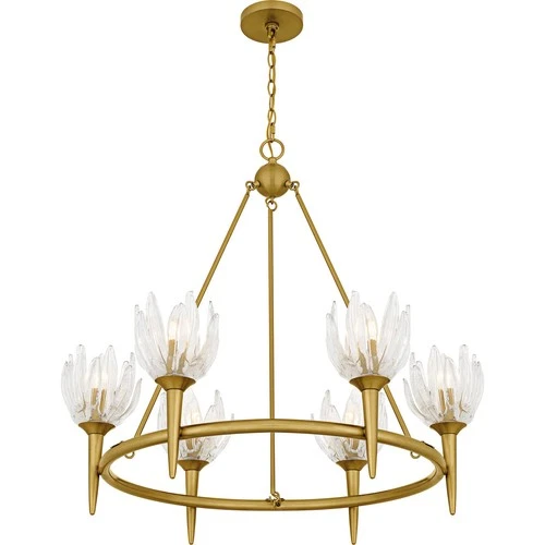 Brushed Gold  Chandelier from the Shea Collection - Picture 4 of 6
