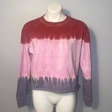 Spiritual Gangster ladies tie-dye long sleeve cropped sweatshirt. Medium.