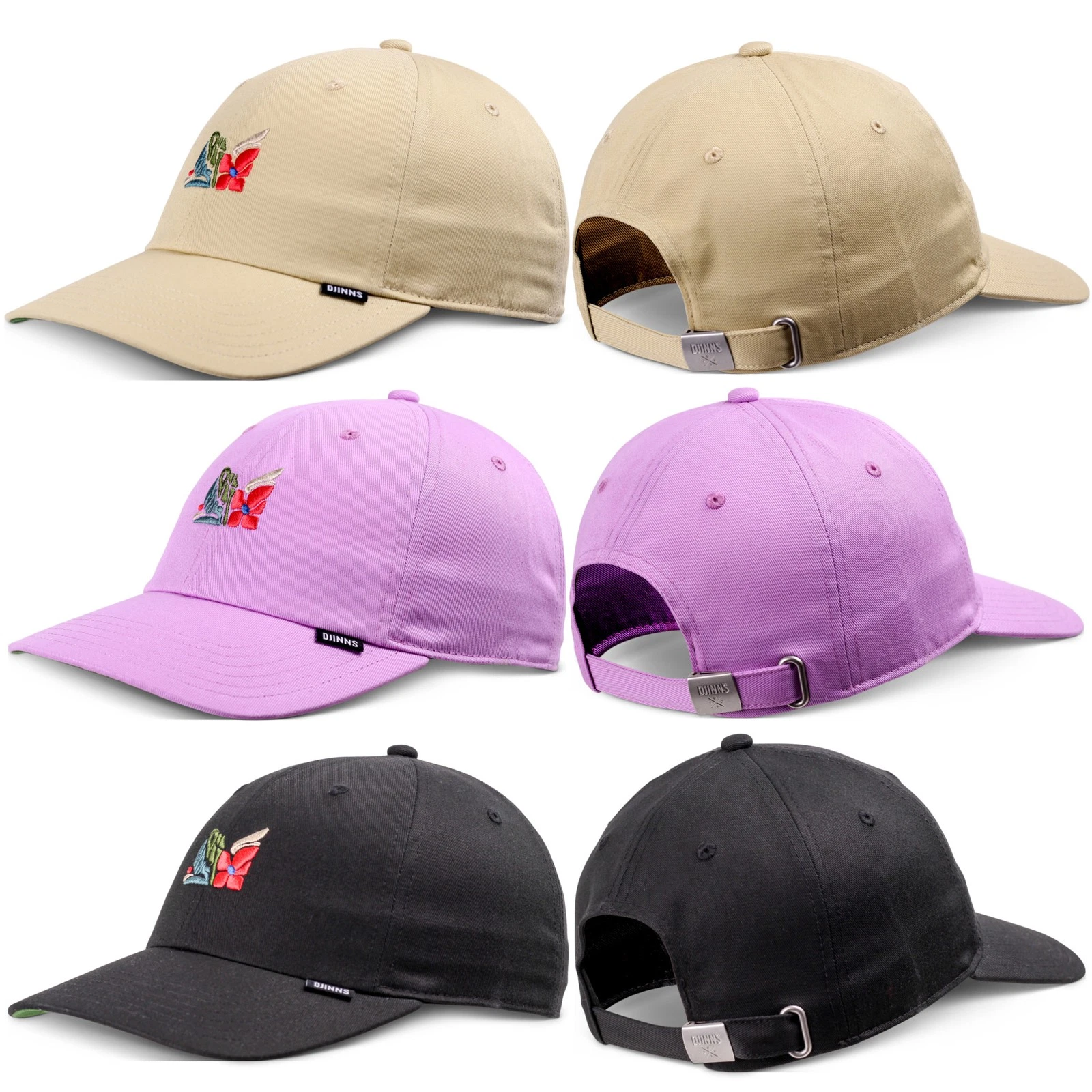 Djinns Dad Cap M-Flowers Baseball Cap Flowers Embroidery Strapback Cotton New