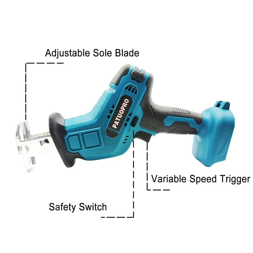 Reciprocating Saw 18V Adjustable Speed Electric Saw Wood Metal Pipe Cutting - Image 4 of 4