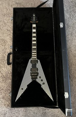 Wylde Audio Electric Guitar V-Shaped Black and White Stripes with