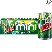 NEW Mountain Dew Soda Mini Cans 7.5 Fl Oz (Pack of 10)