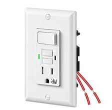 DEWENWILS White 15 Amp Tamper Resistant GFCI Outlet Receptacle, Tamper-Resistant