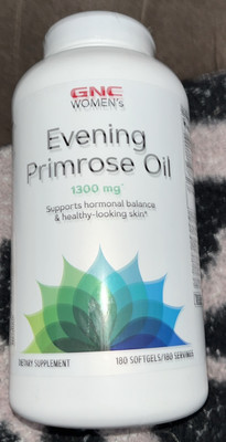 GNC WOMEN'S Evening Primrose Oil 1300mg -180 Softgels Exp 5/27