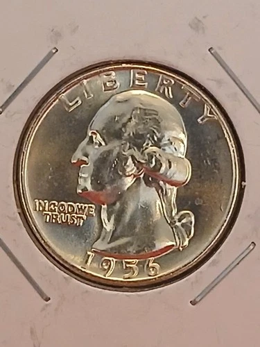 1956 D Washington Quarter BU Uncirculated Mint State 90% Silver 25c US Coin