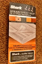 9 Shark DXT100 SaniFiber Pad Refills for Steam Spray Mop New Open Box