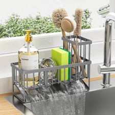 Sink Caddy Organzier with High Brush Holder, Sponge Holder for Sink, 304 Rust...