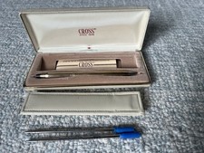 New Cross Ball Point Pen 1/20 -10K Gold Filled USA w/Case refills