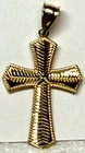 14k Yellow Gold Cross Religious Pendant 1.7g   — photo 1