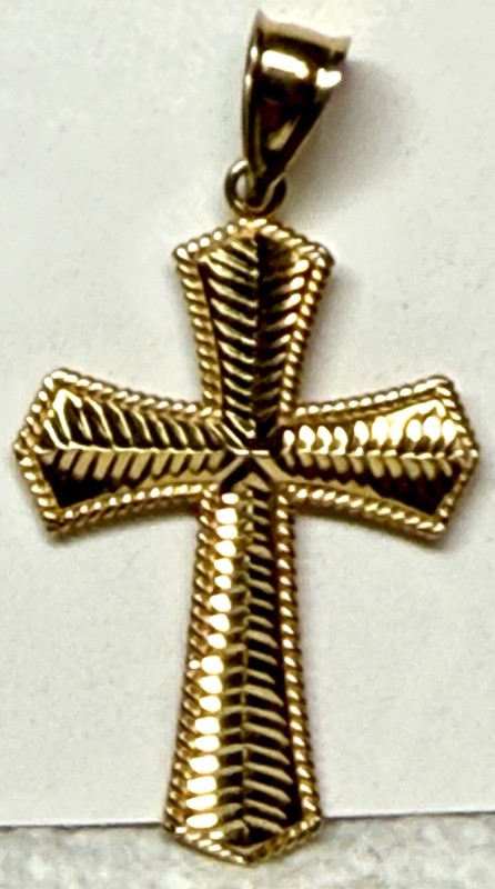 14k Yellow Gold Cross Religious Pendant 1.7g  