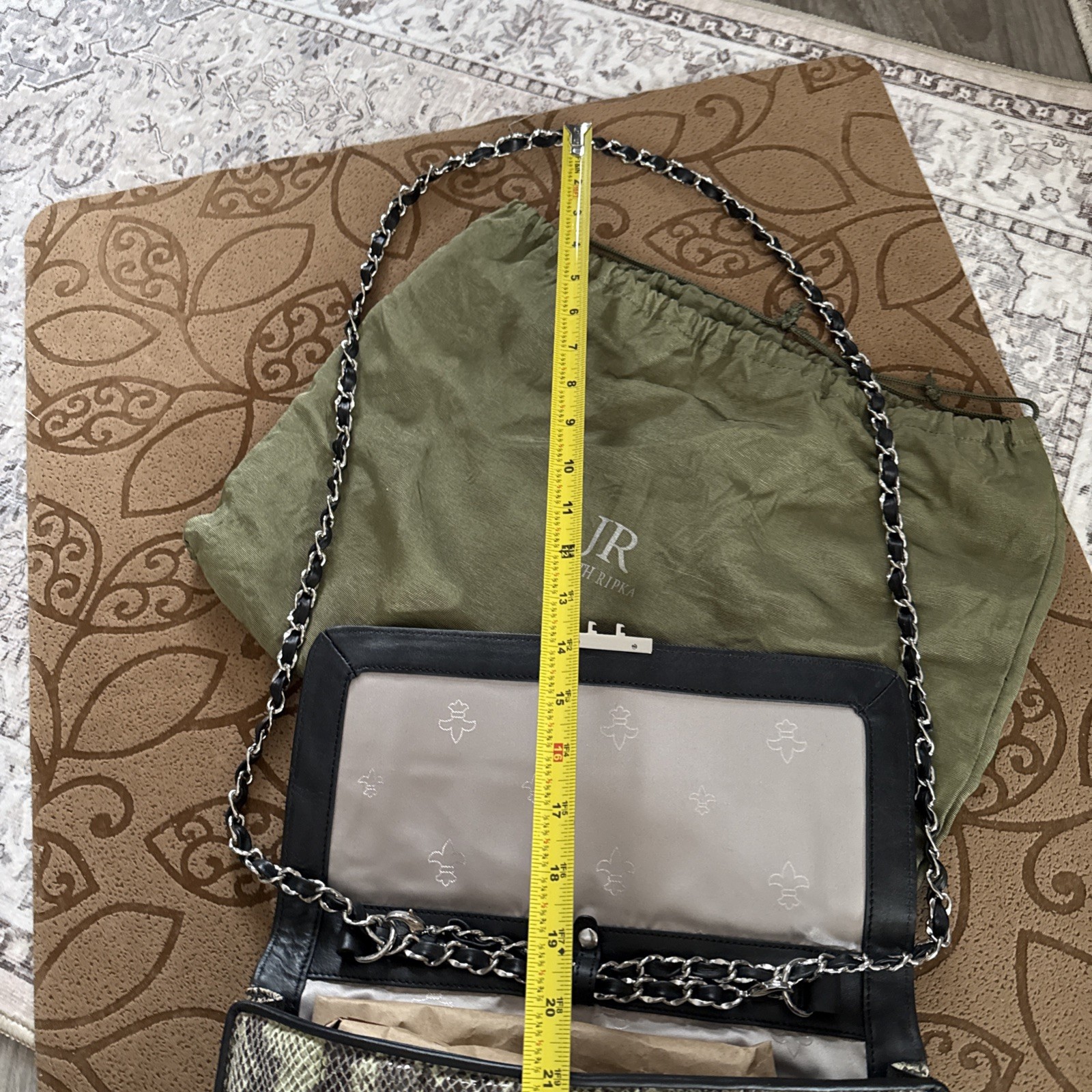 JUDITH RIPKA Python Snakeskin Print Leather Quilt… - image 11