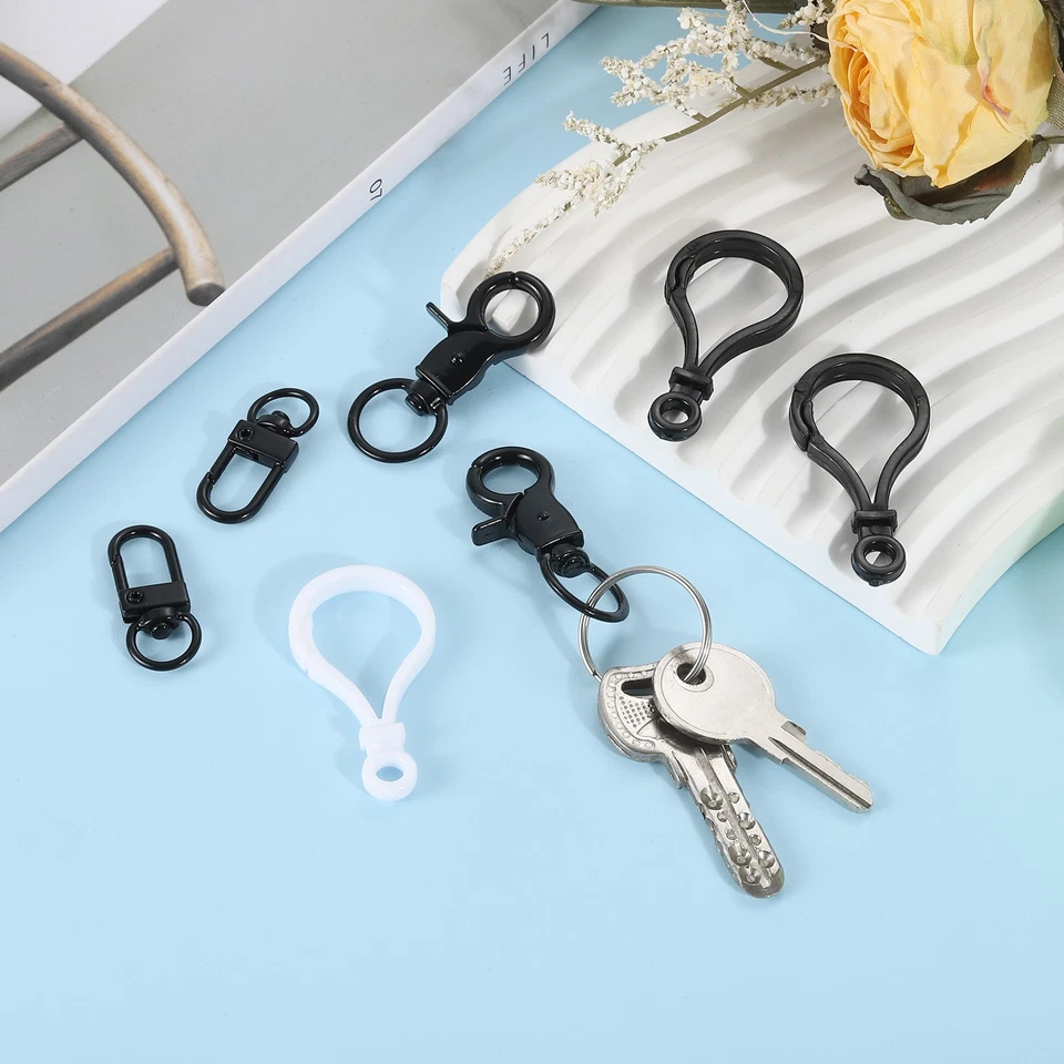 30Pcs Plastic Lobster Clasps, 47mm Lanyard Claw Snap Clip Hooks Fasteners, White Foto 4 de 4