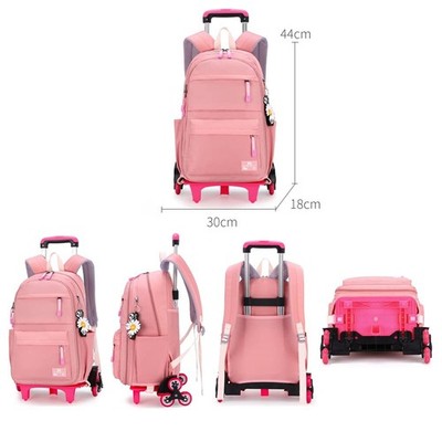 Rolling Backpack with Wheels Kids Roller Trolley School Bag  display picture 1