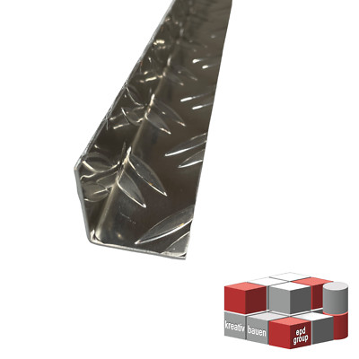 Winkel L-Profil Alu Riffelblech Duett 1,5/2 mm / 2,5/4 mm stark 2m Dekor INNEN