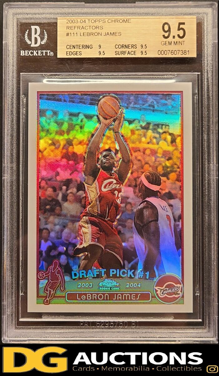 希少 Lebron James Topps Chrome ルーキーカード 2003-04 Topps Chrome Lebron James Refractor Rookie BGS 9.5