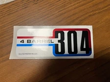 Fits JEEP AMC 304 V8 304 4 BARREL Sticker for/fits Jeep CJ & Other AMC Vehicle