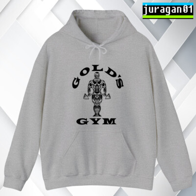 Gold's Gym Hoodie Logo Black n Sport Grey Size S to 5XL Made in