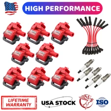 8PCS Ignition Coil & Spark Plugs & Wires For Chevy Camaro Corvette 5.7L V8 UF192