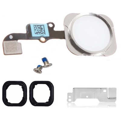 Home Button für iPhone 6 & 6 Plus Menütaste Weiß & Silber mit Flexkabel 
