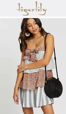 BNWT TIGERLILY LADIES ALAMEA FRILL DRESS (0RANGE) SIZE 10 (M) RRP $169 LAST ONE