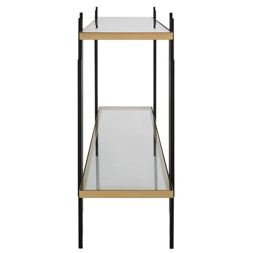 Uttermost Empire Contemporary Iron Metal/Glass Console Table in Gold/Clear - Picture 4 of 6