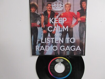    ' QUEEN ' HIT 45 + PICTURE [Radio Ga Ga / I Go Crazy]  1984 !   