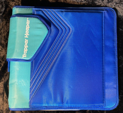 Trapper keeper portfolio padded 3 ring binder zipper folder blue with dividers