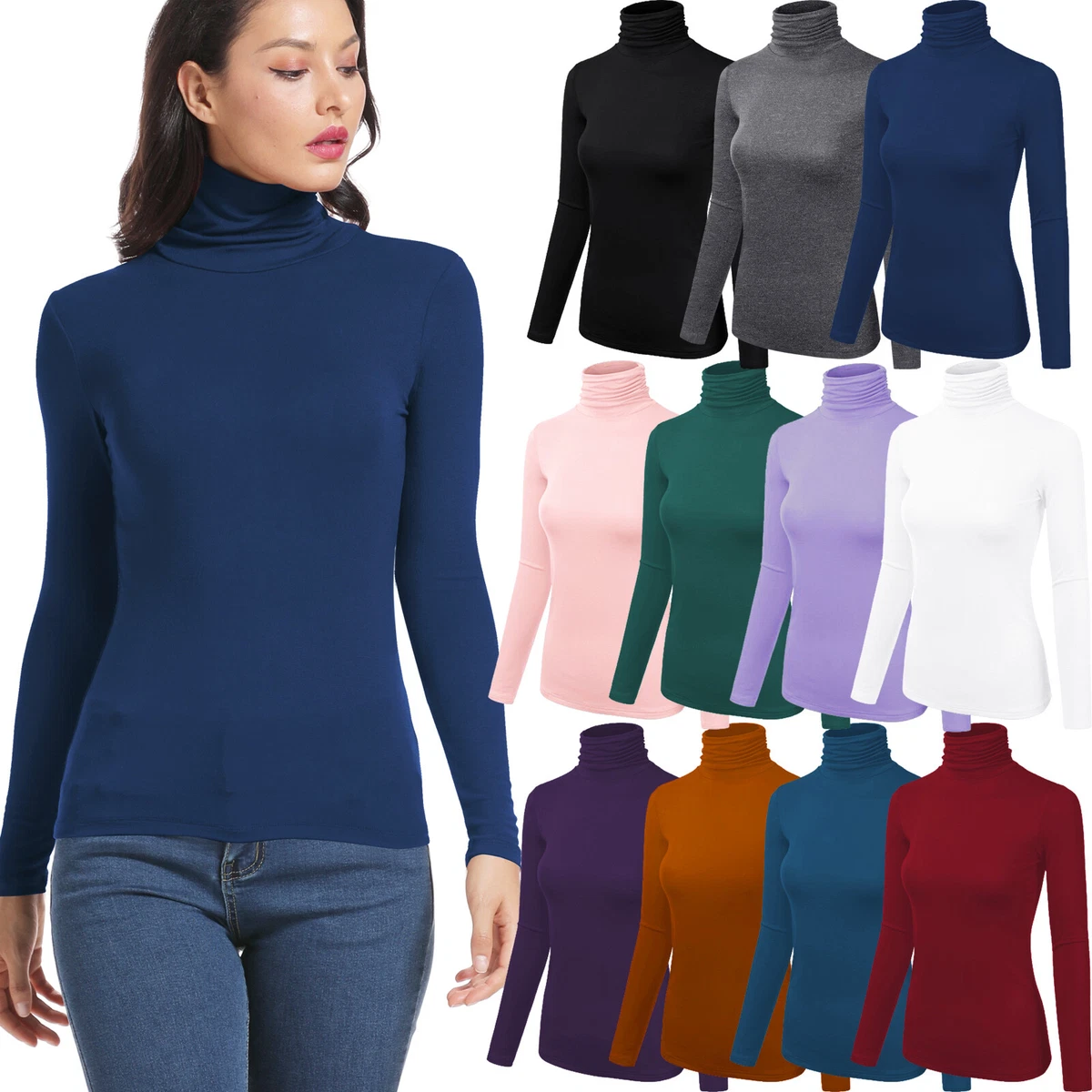 Logo Viscose Blend Turtleneck Top