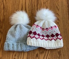 Childrens Place Winter Hats, Beanie Lot 2 Size 4-7 Years Girls