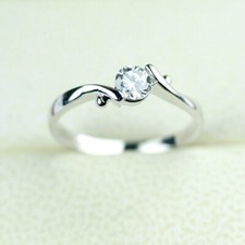 White Gold finish Cubic Zirconia Engagement Style Dress Ring + Box + Gift Bag