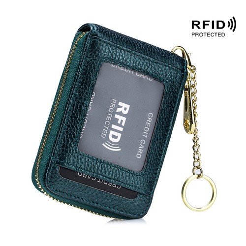 Leather RFID Blocking Wallet for Women Accordion Credit Card Holder Zipper Purse - Picture 19 of 32