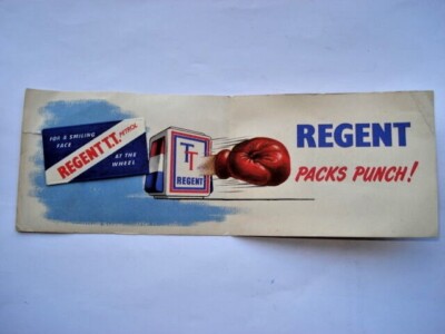 C1950S REGENT TT BENZINPACKUNGEN GELOCHT! FÜR EIN LÄCHELNDES GESICHT AM RAD RASIERKLINGE