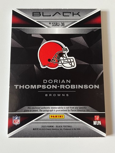 2023 PANINI BLACK dorian thompson robinson ROOKIE PATCH AUTO RPA /50 - Picture 5 of 5