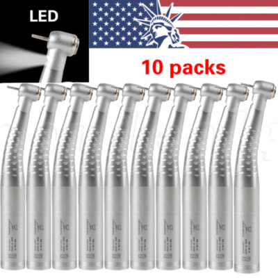 10PCS USA Dental Fiber Optic LED Turbine Handpiece fit KAV Coupler 4/6Hole YB6