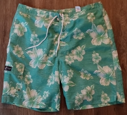 Chaps Herren Badehose geblümt grün gefüttert große Taschen